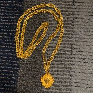 24 inch Lion chain necklace / belt vintage gold